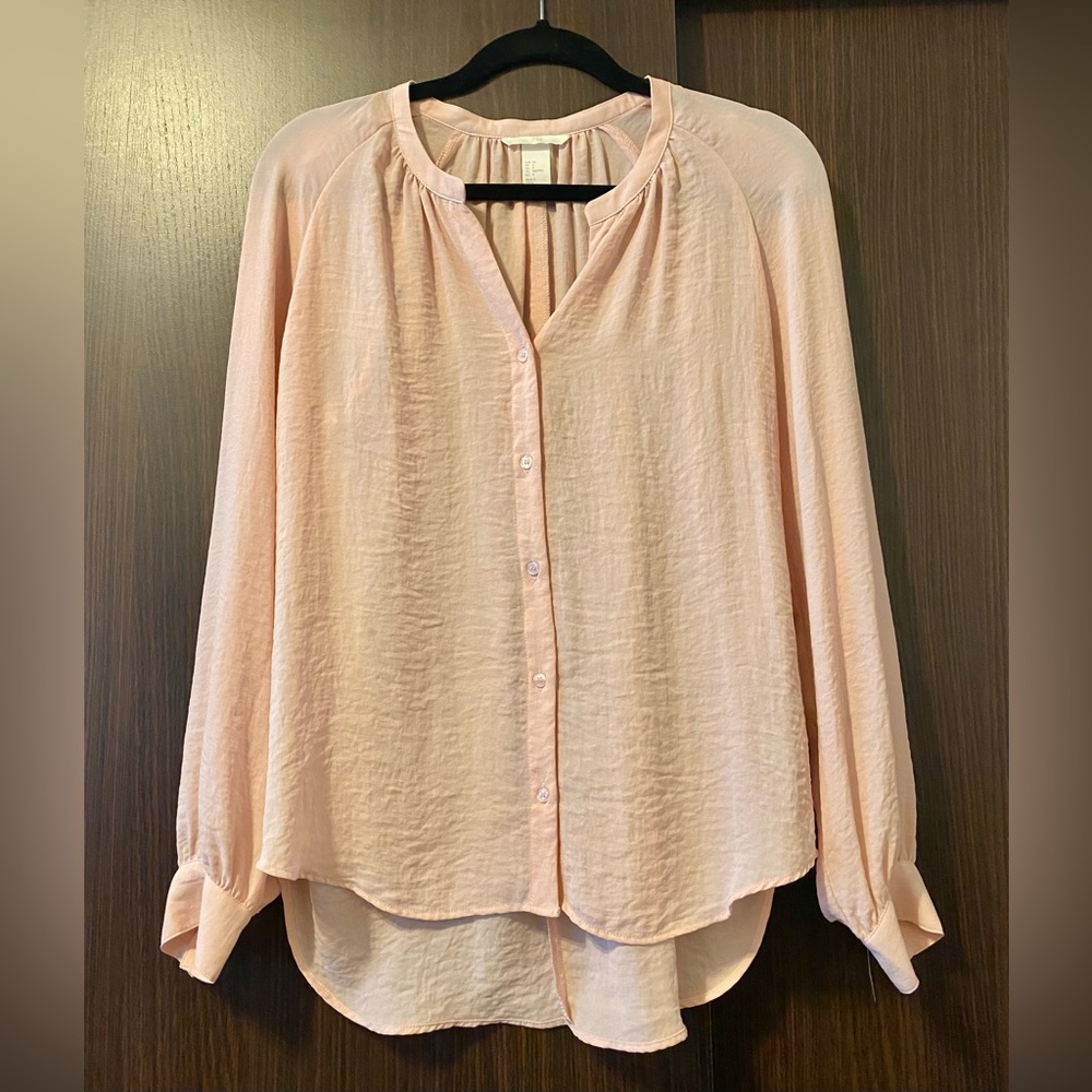 Pink button down blouse
